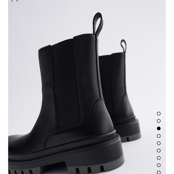 Zara lug sole low heel leather ankle boots - Picture 3 of 11